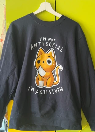 Sudadera I’m Not Antisocial, I’m Antistupid 🐱🖤, marca: Pampling, estado: Muy bueno, tamaño: M / 38 / 10, 17,00 €, 18,55 € Protección al comprador incluida