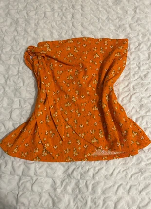 Jupe Orange Fleurs, merk: Kiabi, staat: Nieuw zonder prijskaartje, maat: M / 38 / 10, € 3,00, € 3,85 inclusief Kopersbescherming