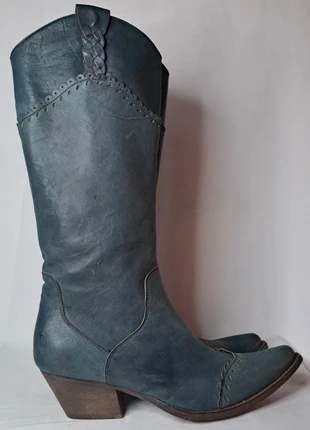 Stivali camperos MOMA in pelle blu – mai indossati, n. 37 ½, brand: Moma, condizioni: Nuovo senza cartellino, taglia: 37.5, €160.00, €168.70 include la Protezione acquisti