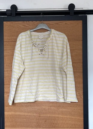 Sweat à rayures blanc et jaune Des Petits Hauts, marque: Des Petits Hauts, état: Très bon état, taille: L / 40 / 12, 24,00 €, 25,90 € Protection acheteurs incluse