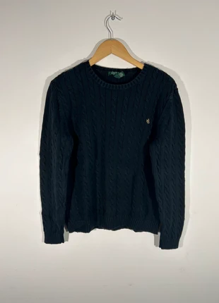 Pull Ralph Lauren torsadé noir, brand: Ralph Lauren, condition: Very good, size: XL / 42 / 14, €49.00, €52.15 includes Buyer Protection Pro