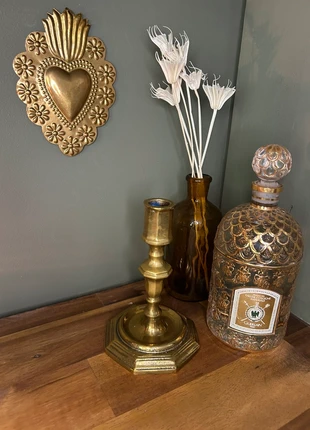 Bougeoir ancien en laiton doré – 15,5 cm – déco vintage / rétro, brand: Vintage, condition: Very good, €18.00, €19.60 includes Buyer Protection