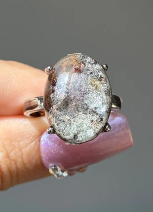 Bague quartz fantôme naturelle gris et irisé, brand: autre, condition: Very good, size: Adjustable, €12.80, €14.14 includes Buyer Protection Pro