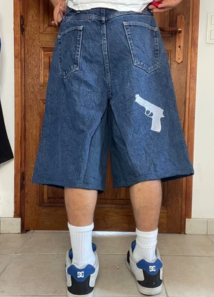 Jort short baggy large handmade style JNCO y2k brodé peinture hiphop, merk: JNCO, staat: Heel goed, maat: M, € 40,00, € 42,70 inclusief Kopersbescherming Pro