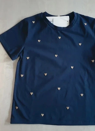 Tee-shirt cœur doré taille 8 ans, marque: Mere et Fille, état: Neuf avec étiquette, taille: 8 ans / 128 cm, 10,00 €, 11,20 € Protection acheteurs (Pro) incluse