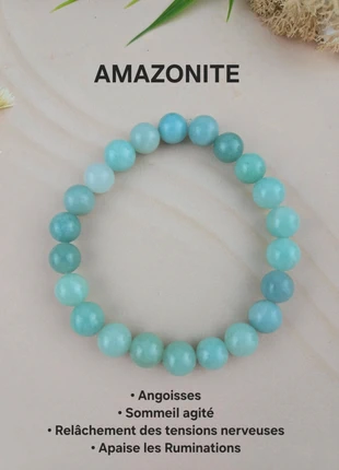 Bracelet Amazonite - Apaisement - pierres naturelles, brand: Amazonite, condition: Very good, €9.00, €10.15 includes Buyer Protection Pro