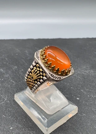 Bague en carnelian, merk: Pierre, staat: Nieuw zonder prijskaartje, maat: 62.2 mm / 19.8 mm Ø, € 170,00, € 179,20 inclusief Kopersbescherming Pro