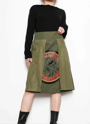 Khaki skirt | Jupe kaki avec voile, marque: Vintage, état: Très bon état, taille: S / 36 / 8, 10,00 €, 11,20 € Protection acheteurs (Pro) incluse