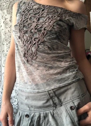 Top gris broderie, brand: COQUETTE, condition: Very good, size: S / 36 / 8, €10.00, €11.20 includes Buyer Protection