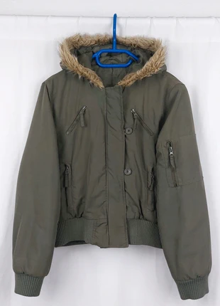 Utility Cropped Faux Fur Bomber Jacket Vintage Y2K Streetwear, marca: Vintage Dressing, estado: Bom, tamanho: S / 36 / 8, €16.00, €17.50 inclui Proteção do Comprador