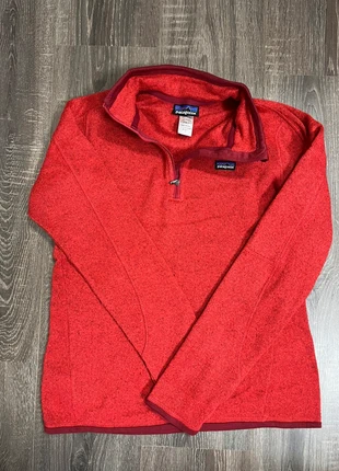 Patagonia red fleece jacket – half zip soft warm outdoor layer, merk: Patagonia, staat: Heel goed, maat: M / 38 / 10, € 33,95, € 36,35 inclusief Kopersbescherming