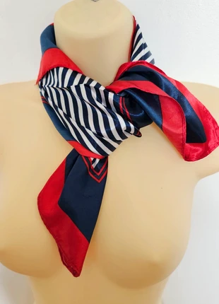 Elegant classic parisian aesthetic style red navy white stripy women's scarf Brand New, brand: parisian aesthetic style scarf, condition: New with tags, £3.96, £4.86 includes Buyer Protection