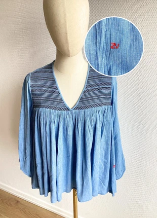 Blouse bohème femme Zadig & Voltaire – modèle Taffy chambray smock- taille M- coton, marca: Zadig & Voltaire, estado: Muy bueno, tamaño: M / 38 / 10, 39,00 €, 41,65 € Protección al comprador incluida