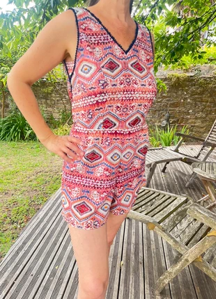 Combi short dos nu motif ethnique coloré taille 38 M, marke: Fantaisie, zustand: Sehr gut, größe: M / 38 / 10, 9,00 €, 10,15 € inklusive Vinted-Käuferschutz