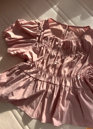 Pink Ruched Blouse – Puff Sleeves, marque: Shein, état: Très bon état, taille: L / 40 / 12, 2,50 €, 3,33 € Protection acheteurs incluse