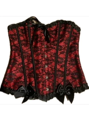 corset en dentelle rouge et noir, marque: ne sais pas, état: Très bon état, taille: M / 38 / 10, 15,00 €, 16,45 € Protection acheteurs incluse