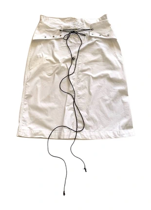 Gonna midi bianca fascia occhielli lacci intrecciati fiocco Vintage Made in Italy, marque: y2k, état: Très bon état, taille: L / 40 / 12, 21,00 €, 22,75 € Protection acheteurs incluse