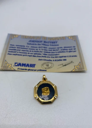 Bd11- Médaillon vintage Damart 20e Anniversaire  feuille d’or 18 carats certifiée  1992, merk: Damart, staat: Heel goed, € 39,00, € 41,65 inclusief Kopersbescherming Pro