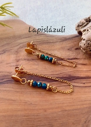 Pendientes de acero y lapislázuli, merk: Lapislazuli, staat: Nieuw zonder prijskaartje, € 10,00, € 11,20 inclusief Kopersbescherming
