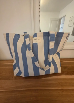 Tote bag Sézane à rayures, merk: Sézane, staat: Nieuw zonder prijskaartje, € 27,00, € 29,05 inclusief Kopersbescherming