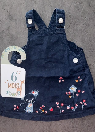 Salopette marine chat fleurs / 6 mois / Très bon état, condition: Very good, size: 6-9 months / 68 cm, €2.00, €2.80 includes Buyer Protection