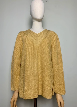 Pull jaune moutarde et doré vintage #vintage #pulls, merk: Vintage, staat: Heel goed, maat: M / 38 / 10, € 14,00, € 15,40 inclusief Kopersbescherming Pro