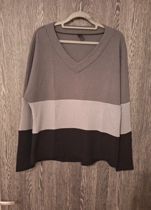 Pull léger en maille gaufrée tricolore manches chauves souris, marca: Shein, estado: Muy bueno, tamaño: L / 40 / 12, 8,00 €, 9,10 € Protección al comprador incluida