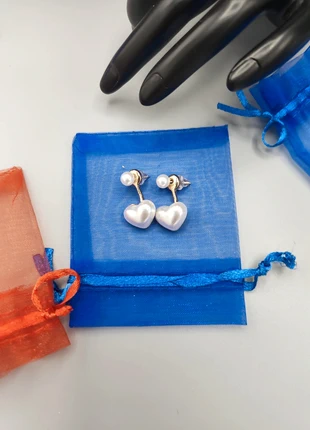 Boucles d’oreilles perles & cœur doré – Élégance intemporelle, état: Neuf sans étiquette, 8,00 €, 9,10 € Protection acheteurs (Pro) incluse