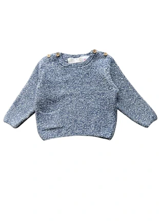 Pull bleu chiné Zara 6-9 mois garçon, brand: Zara, condition: Very good, size: 9-12 months / 74 cm, €7.00, €8.05 includes Buyer Protection Pro
