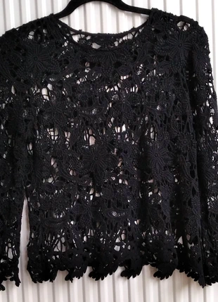 Blouse/haut noire, en dentelle, taille 38, fabrication artisanale., marke: Fait Main, zustand: Neu, größe: M / 38 / 10, 8,00 €, 9,10 € inklusive Vinted-Käuferschutz