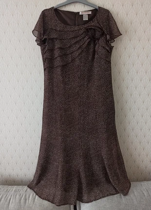 Robe fête de fin d'année marron manches courtes à pois - Anne Weyburn La Redoute taille 40, marque: Anne Weyburn, état: Très bon état, taille: L / 40 / 12, 13,00 €, 14,35 € Protection acheteurs incluse