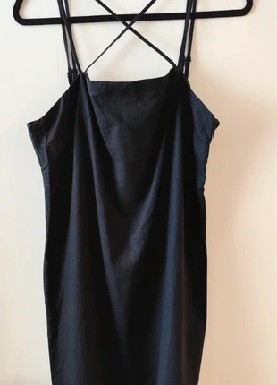 Robe droite noire à bretelles en lin et coton H&M – Neuve, marca: H&M, estado: Nuevo con etiquetas, tamaño: XL / 42 / 14, 14,00 €, 15,40 € Protección al comprador incluida