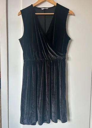 Robe cache cœur fluide noire en velours douce et légère pour les fêtes et soirée d’été, brand: Camaïeu, condition: Very good, size: L / 40 / 12, €1.00, €1.75 includes Buyer Protection