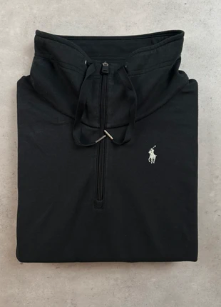 Sweat 1/4 Zip Polo Ralph Lauren noir homme / logo blanc / coton épais / coupe classique, marca: Ralph Lauren, estado: Muito bom, tamanho: M, €50.00, €53.20 inclui Proteção do Comprador