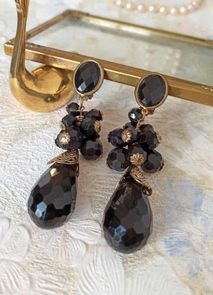 Boucles d'oreilles clips vintage années 80 gothique baroque pampille noir, marque: Vintage Chic, état: Très bon état, 18,00 €, 19,60 € Protection acheteurs (Pro) incluse