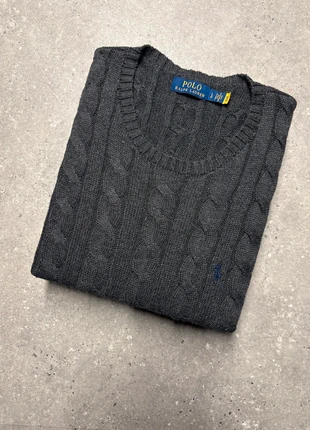 Torsadé Ralph Lauren gris foncé hiver brodé pull col rond sweat cable knit PR4-25, marque: Ralph Lauren, état: Très bon état, taille: XL, 49,90 €, 53,10 € Protection acheteurs (Pro) incluse