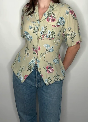 1990s wild flower cottage core country western bohemian fairy whimsigoth gipsy witch twee blouse, merk: Vintage, staat: Heel goed, maat: M / 38 / 10, € 12,50, € 13,83 inclusief Kopersbescherming Pro