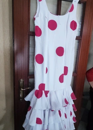 Traje de flamenca blanco lunares fucsia tall46, marque: Flamenca, état: Satisfaisant, taille: XXXL / 46 / 18, 50,00 €, 53,20 € Protection acheteurs incluse