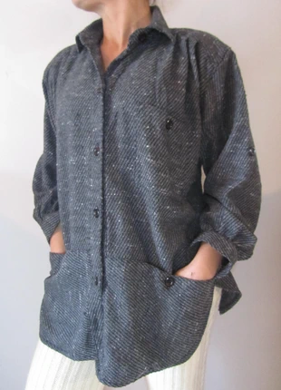 Vetse chemise épaisse, laine mélangée, gris chiné. Poches. David Mac G. Taille 42à 46. Vintage., brand: Vintage, condition: Very good, size: XXXL / 46 / 18, €18.00, €19.60 includes Buyer Protection Pro