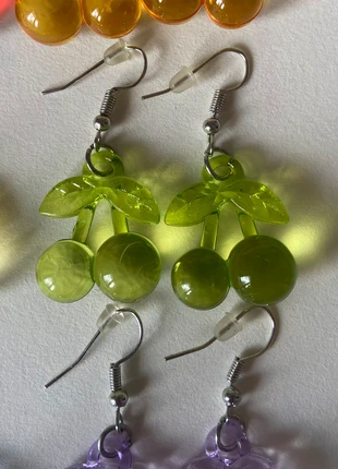 🍒 Orecchini Ciliegia in Plastica Trasparente – Colore Verde, marque: Crea, état: Neuf avec étiquette, 2,50 €, 3,33 € Protection acheteurs incluse