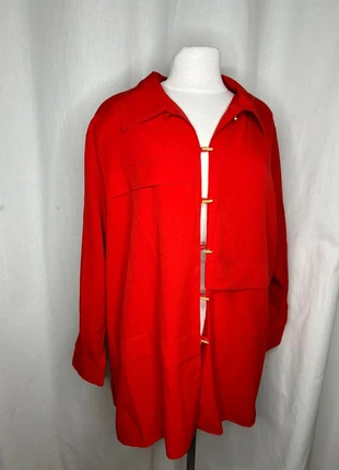 Chemise/Veste Rouge 3Suisses, 48 4XL / 50 5XL Rétro Vintage, Chic Cintré, Poches sur la Poitrine, brand: 3 Suisses, condition: Very good, size: 4XL / 48 / 20, €18.00, €19.60 includes Buyer Protection Pro