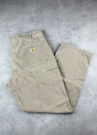 Pantalon carhartt B299 GKH cargo workwear baggy beige vintage - Taille 36x30, merk: Carhartt, staat: Heel goed, maat: W36 | FR 46, € 25,00, € 26,95 inclusief Kopersbescherming Pro