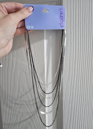 Claire's NWT Layered Chain Necklace | Silver & Black Tone Multi-Strand Statement Jewellery, brand: Claire's, condition: New with tags, £2.50, £3.33 includes Buyer Protection