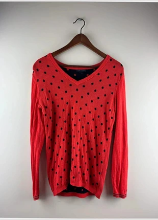 Pull col V rouge à pois – Tommy Hilfiger 208N, brand: Tommy Hilfiger, condition: Very good, size: M / 38 / 10, €13.50, €14.88 includes Buyer Protection Pro