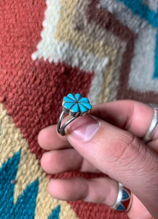 Bague turquoise fleur argent navajo southwest, brand: Navajo, condition: New without tags, size: 17.7 mm Ø, €49.00, €52.15 includes Buyer Protection Pro