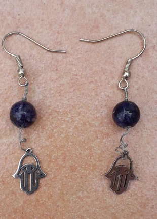 Boucles d'oreilles en améthyste, merk: Fabrication Artisanale, staat: Nieuw zonder prijskaartje, € 4,00, € 4,90 inclusief Kopersbescherming