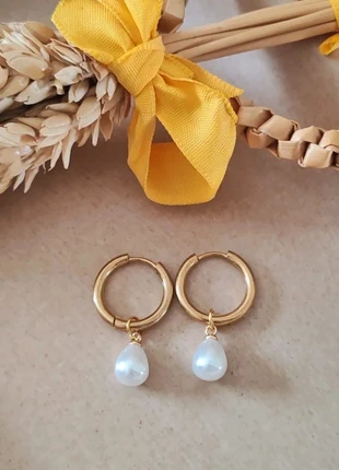 Créoles acier inoxydable doré perle, brand: Tendance, condizioni: Ottime, €4.99, €5.94 include la Protezione acquisti