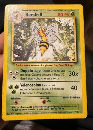 Beedrill 17/102 no holo, marke: Pokémon, zustand: Zufriedenstellend, 3,50 €, 4,38 € inklusive Vinted-Käuferschutz