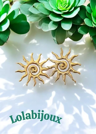 Boucles d’oreilles soleil en acier inoxydable doré, marca: Lolabijoux, estado: Muy bueno, 9,99 €, 11,19 € Protección al comprador Pro incluida