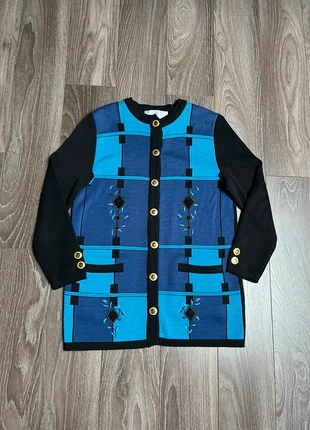 Cardigan / Gilet laine vintage made in France taille L excellent état – bleu et noir - femme, marca: Vintage Dressing, estado: Muy bueno, tamaño: L / 40 / 12, 30,00 €, 32,20 € Protección al comprador incluida